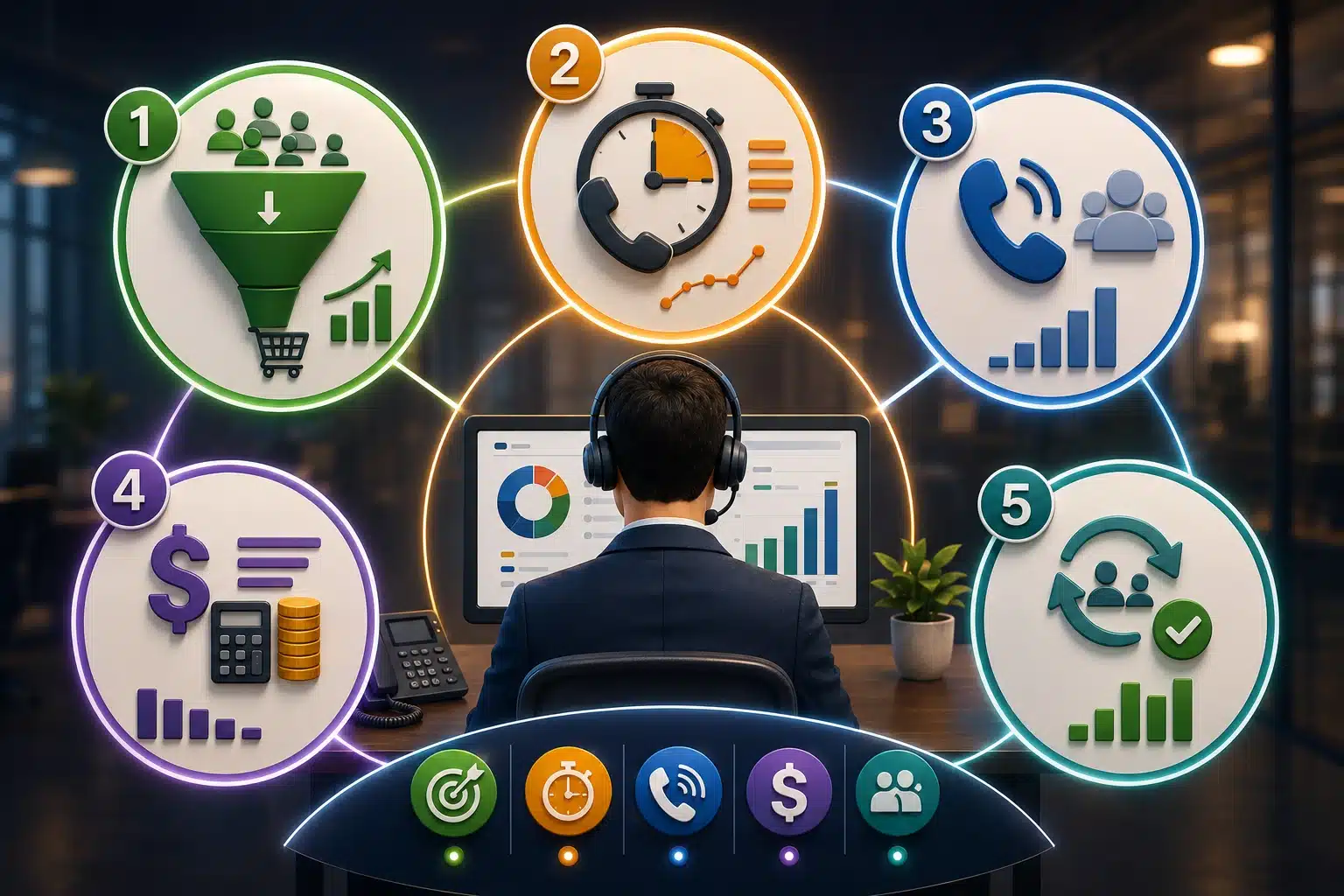  ٥ پێوەر (KPIs) کە پێویستە هەموو بەڕێوەبەرێکی فرۆشی تەلەفۆنی چاودێری بکات